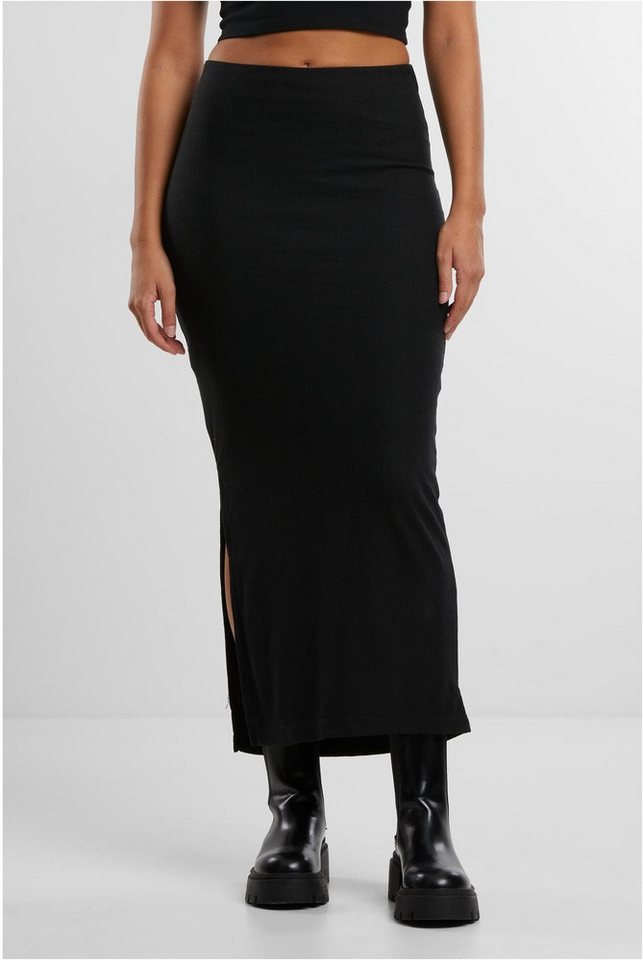 URBAN CLASSICS Maxirock Ladies Rib High Slit Skirt von URBAN CLASSICS