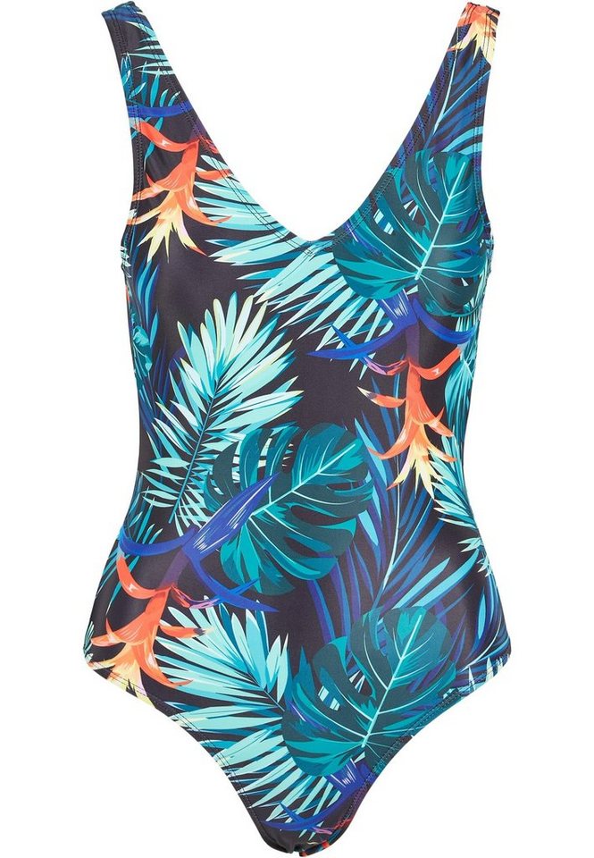 URBAN CLASSICS Monokini Urban Classics Damen Ladies High Leg Pattern Swimsuit von URBAN CLASSICS