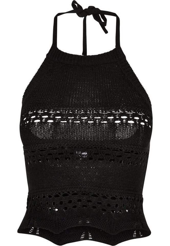 URBAN CLASSICS Muskelshirt Urban Classics Damen Ladies Short Crochet Knit Neckholder Top (1-tlg) von URBAN CLASSICS