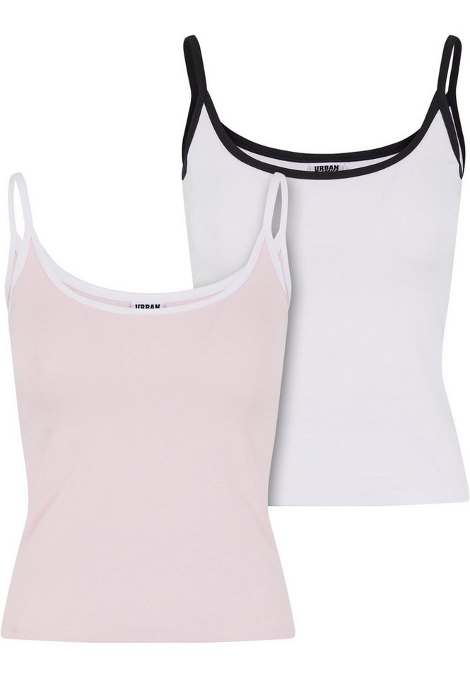 URBAN CLASSICS Muskelshirt Urban Classics Ladies Contrast Basic Top 2-Pack (1-tlg) von URBAN CLASSICS