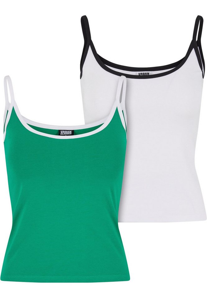 URBAN CLASSICS Muskelshirt Urban Classics Ladies Contrast Basic Top 2-Pack (1-tlg) von URBAN CLASSICS