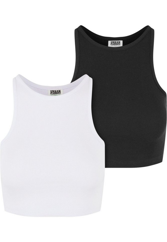 URBAN CLASSICS Muskelshirt Urban Classics Ladies Organic Cropped Rib Top 2-Pack (1-tlg) von URBAN CLASSICS