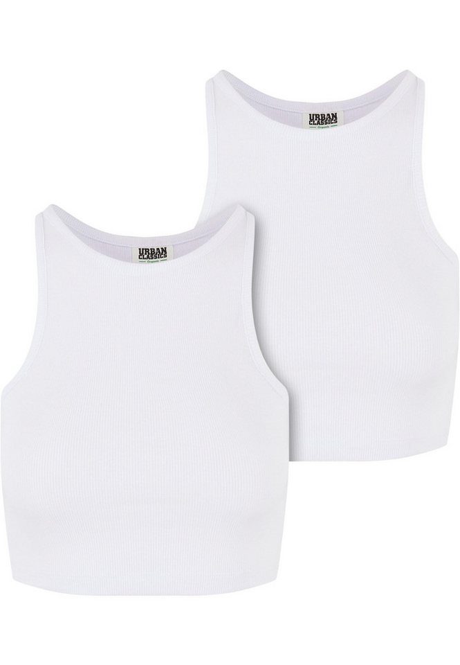 URBAN CLASSICS Muskelshirt Urban Classics Ladies Organic Cropped Rib Top 2-Pack (1-tlg) von URBAN CLASSICS