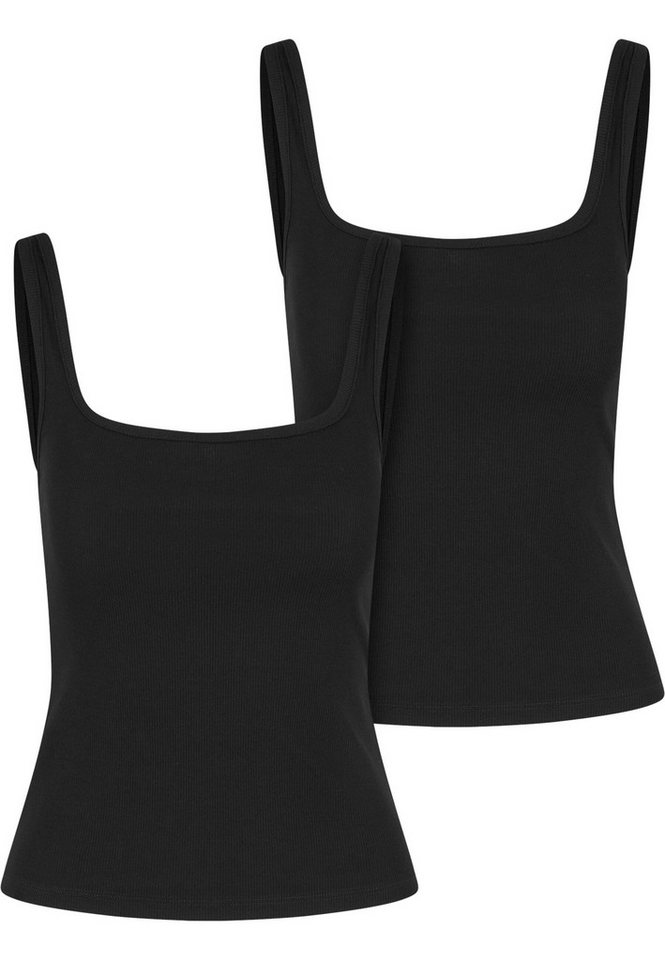 URBAN CLASSICS Muskelshirt Urban Classics Ladies Wide Neck Rib Top 2-Pack (1-tlg) von URBAN CLASSICS