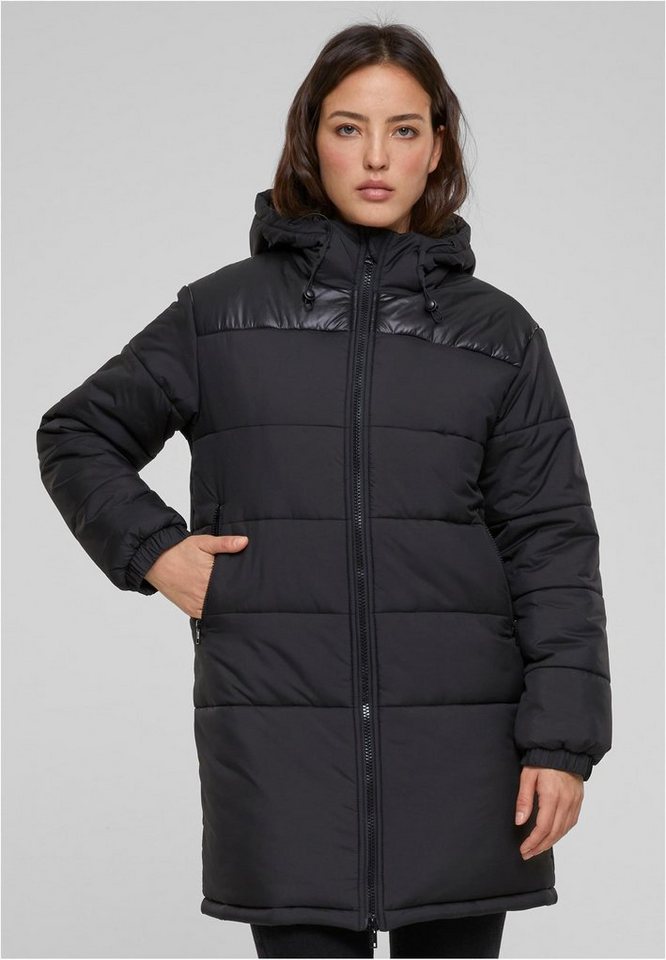 URBAN CLASSICS Outdoorjacke Ladies Hooded Mixed Puffer Coat Damen Pufferjacke von URBAN CLASSICS