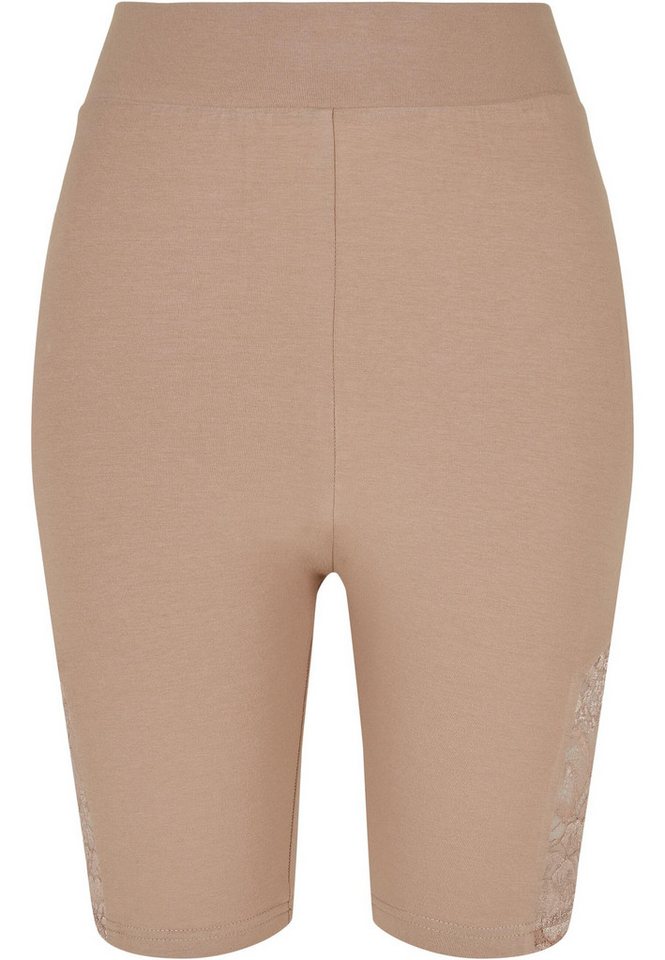 URBAN CLASSICS Radlerhose Urban Classics Damen Ladies High Waist Lace Inset Cycle Shorts (1-tlg) von URBAN CLASSICS