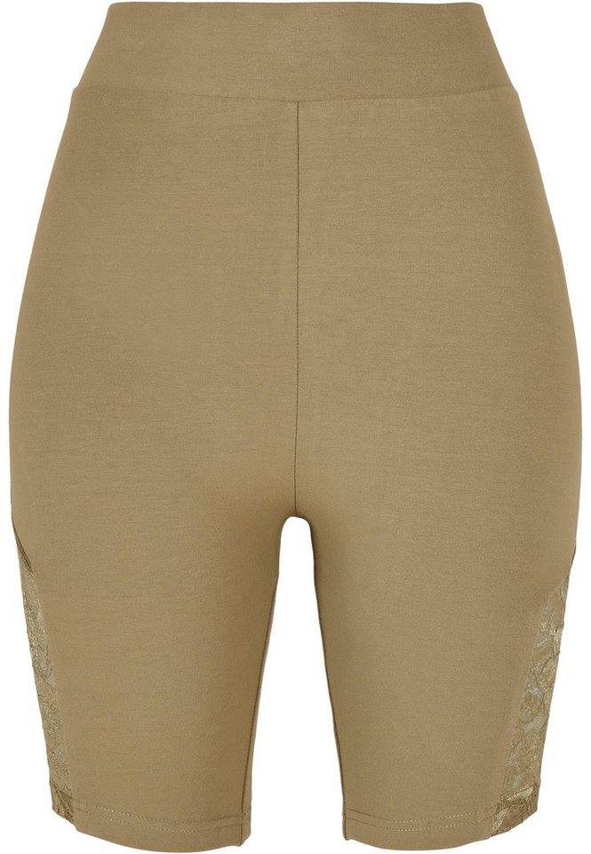 URBAN CLASSICS Radlerhose Urban Classics Damen Ladies High Waist Lace Inset Cycle Shorts (1-tlg) von URBAN CLASSICS