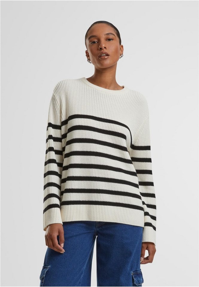 URBAN CLASSICS Rundhalspullover Ladies Rib Striped Sweater von URBAN CLASSICS