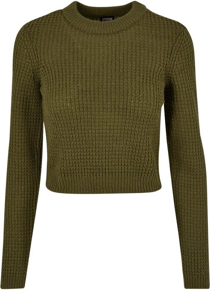 URBAN CLASSICS Rundhalspullover Ladies Short Waffle Sweater von URBAN CLASSICS