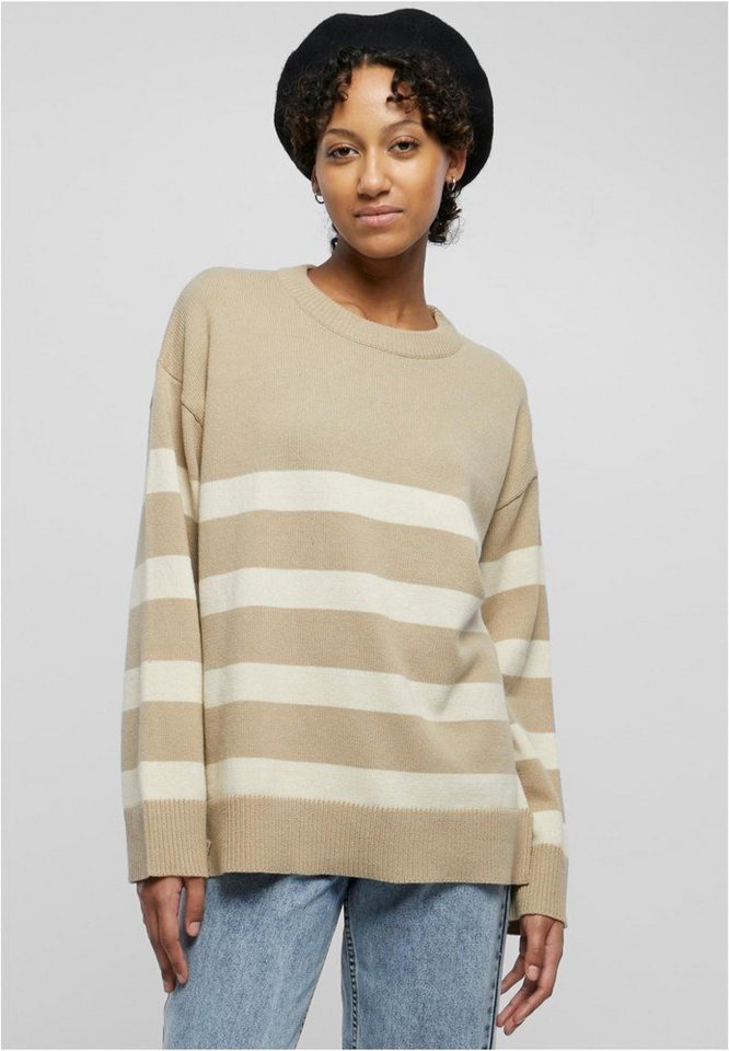 URBAN CLASSICS Rundhalspullover Ladies Striped Knit Crew Sweater von URBAN CLASSICS