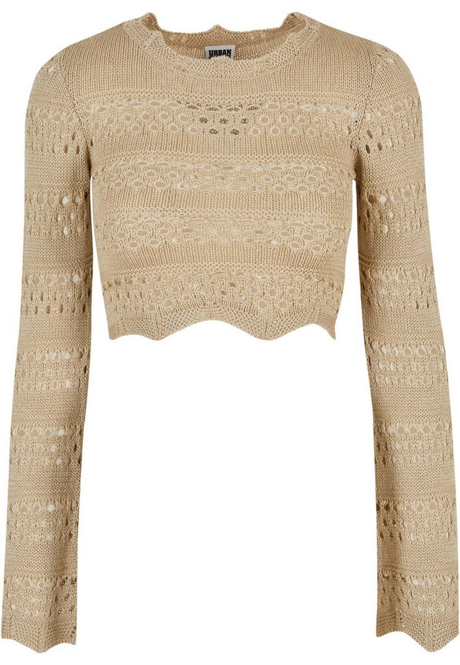 URBAN CLASSICS Rundhalspullover Urban Classics Damen Ladies Cropped Crochet Knit Sweater (1-tlg) von URBAN CLASSICS