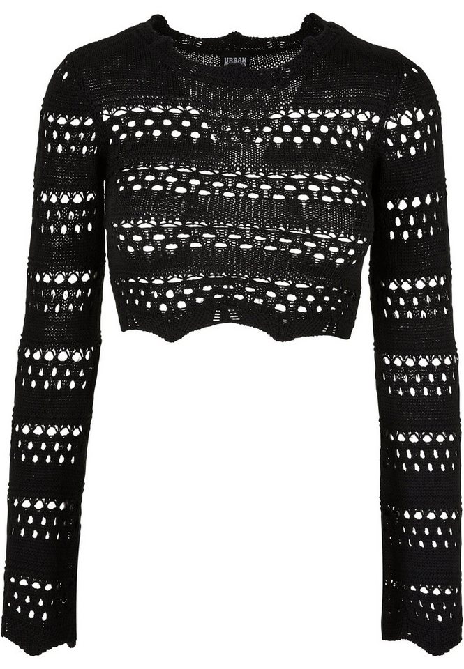 URBAN CLASSICS Rundhalspullover Urban Classics Damen Ladies Cropped Crochet Knit Sweater (1-tlg) von URBAN CLASSICS