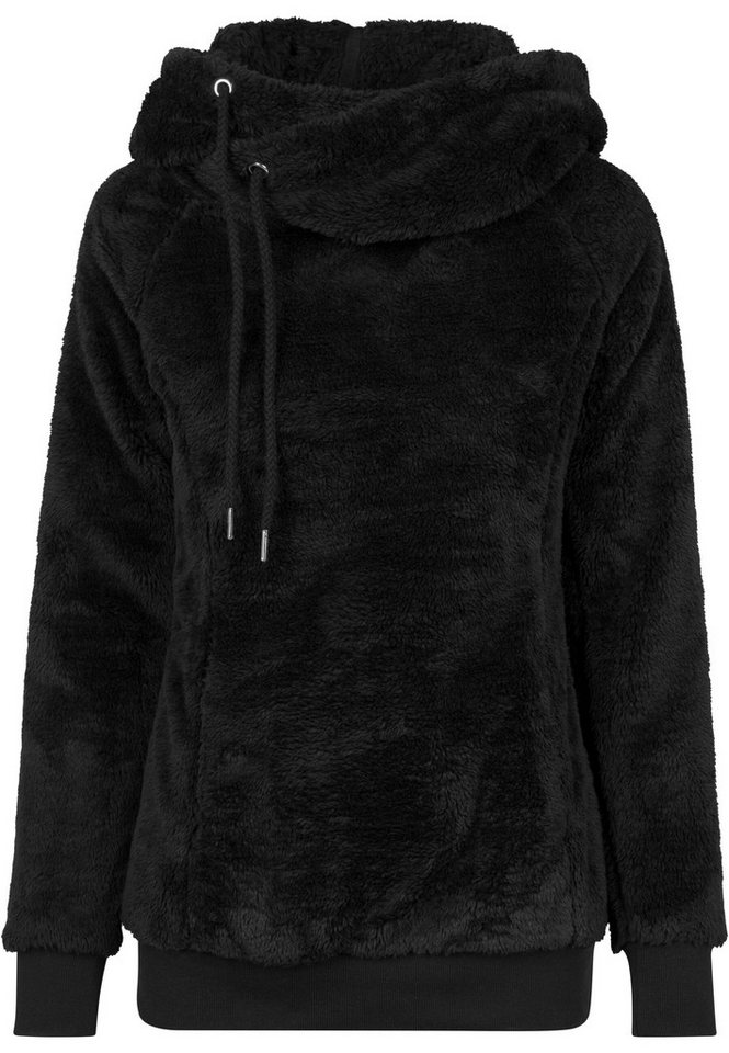 URBAN CLASSICS Rundhalspullover Urban Classics Damen Ladies Long Teddy Hoody (1-tlg) von URBAN CLASSICS