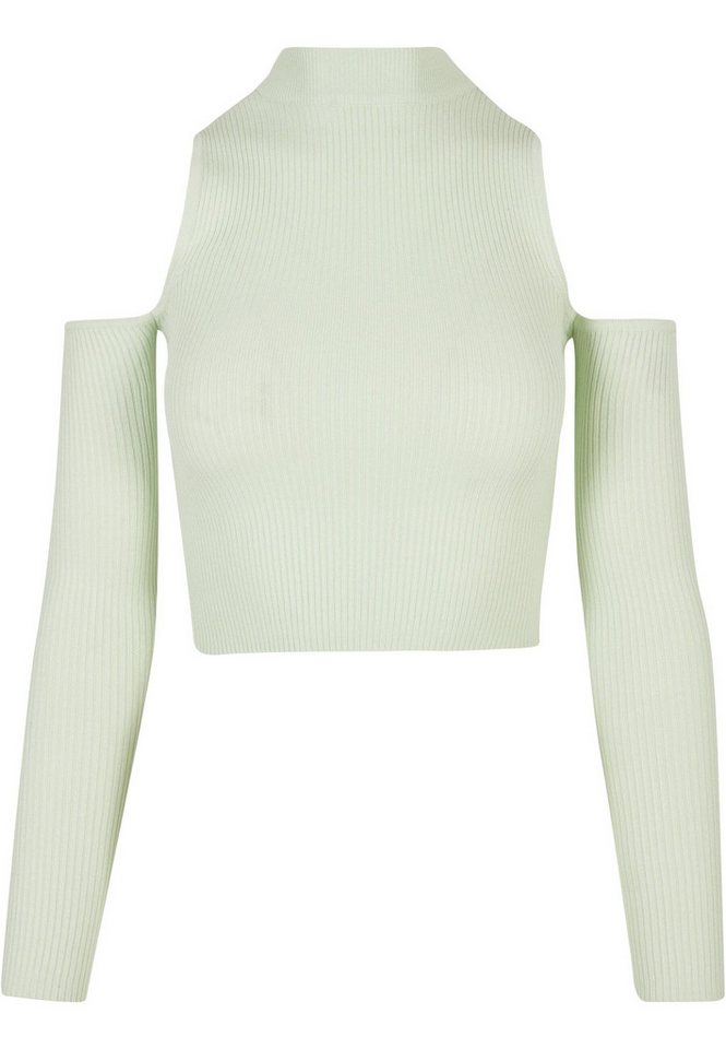 URBAN CLASSICS Rundhalspullover Urban Classics Damen Ladies Rib Knit Cut Out Sleeve Longsleeve (1-tlg) von URBAN CLASSICS