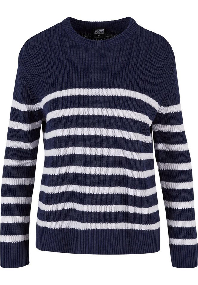 URBAN CLASSICS Rundhalspullover Urban Classics Damen Ladies Rib Striped Sweater (1-tlg) von URBAN CLASSICS