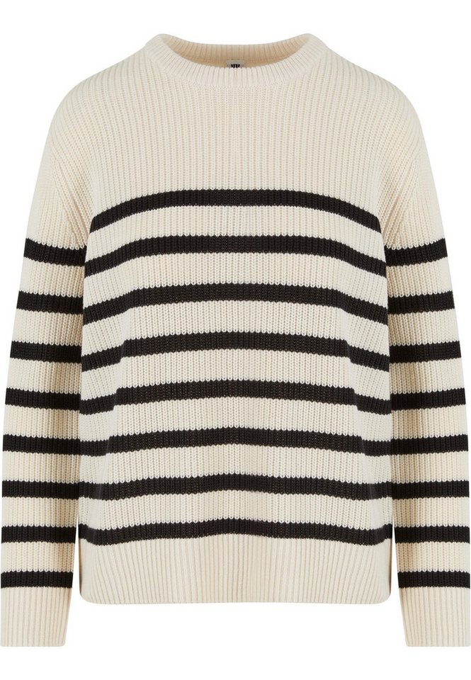 URBAN CLASSICS Rundhalspullover Urban Classics Damen Ladies Rib Striped Sweater (1-tlg) von URBAN CLASSICS