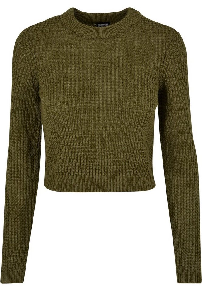 URBAN CLASSICS Rundhalspullover Urban Classics Damen Ladies Short Waffle Sweater (1-tlg) von URBAN CLASSICS