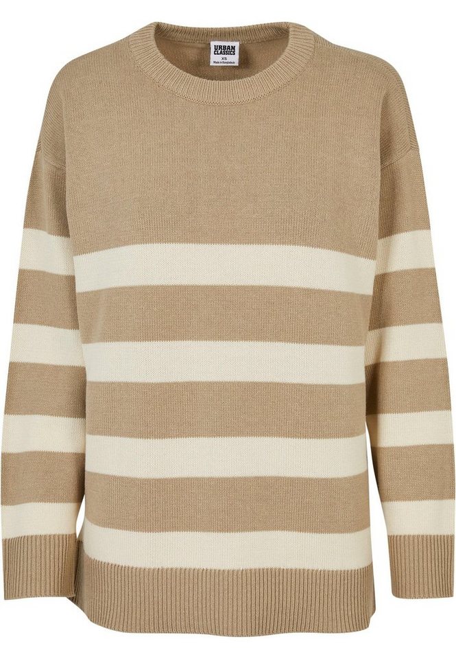 URBAN CLASSICS Rundhalspullover Urban Classics Damen Ladies Striped Knit Crew Sweater (1-tlg) von URBAN CLASSICS