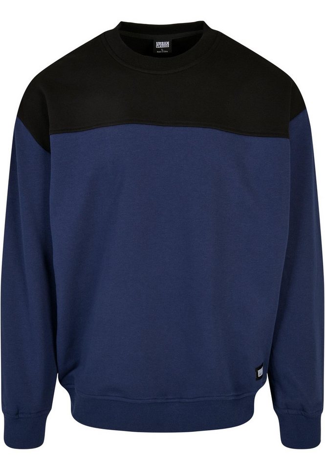 URBAN CLASSICS Rundhalspullover Urban Classics Herren Upper Block Crewneck (1-tlg) von URBAN CLASSICS