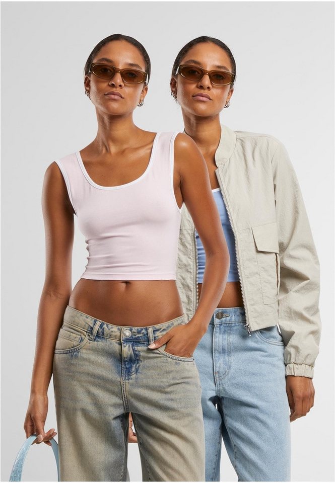 URBAN CLASSICS Shirttop Ladies Contrast Cropped Top von URBAN CLASSICS