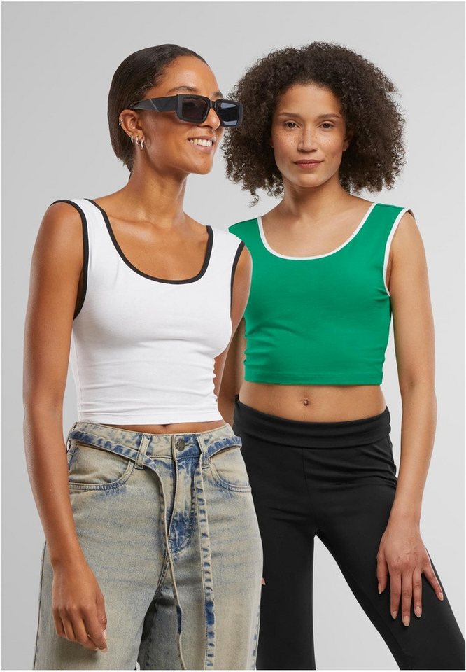 URBAN CLASSICS Shirttop Ladies Contrast Cropped Top von URBAN CLASSICS