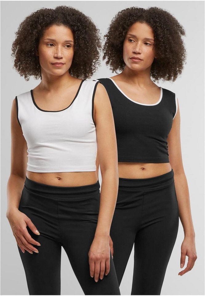 URBAN CLASSICS Shirttop Ladies Contrast Cropped Top von URBAN CLASSICS