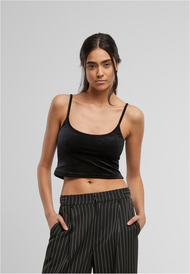 URBAN CLASSICS Shirttop Ladies Short Velvet Top URBAN CLASSICS Shirttop Ladies Short Velvet Top von URBAN CLASSICS