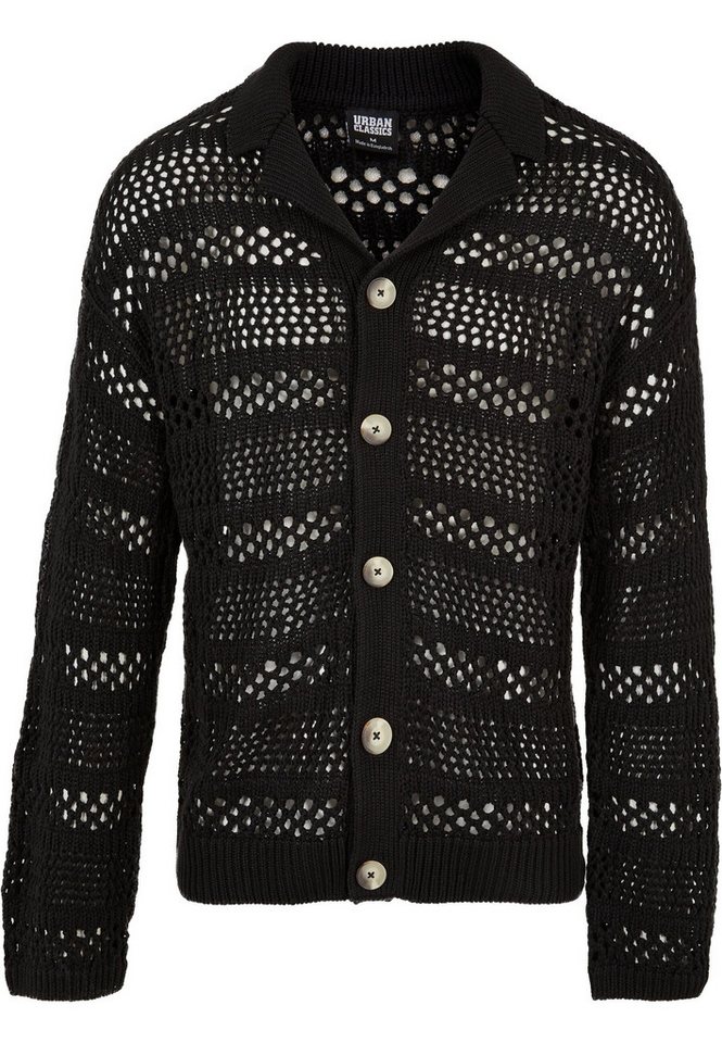 URBAN CLASSICS Strickfleecejacke Urban Classics Herren Crocheted Cardigan (1-St) von URBAN CLASSICS