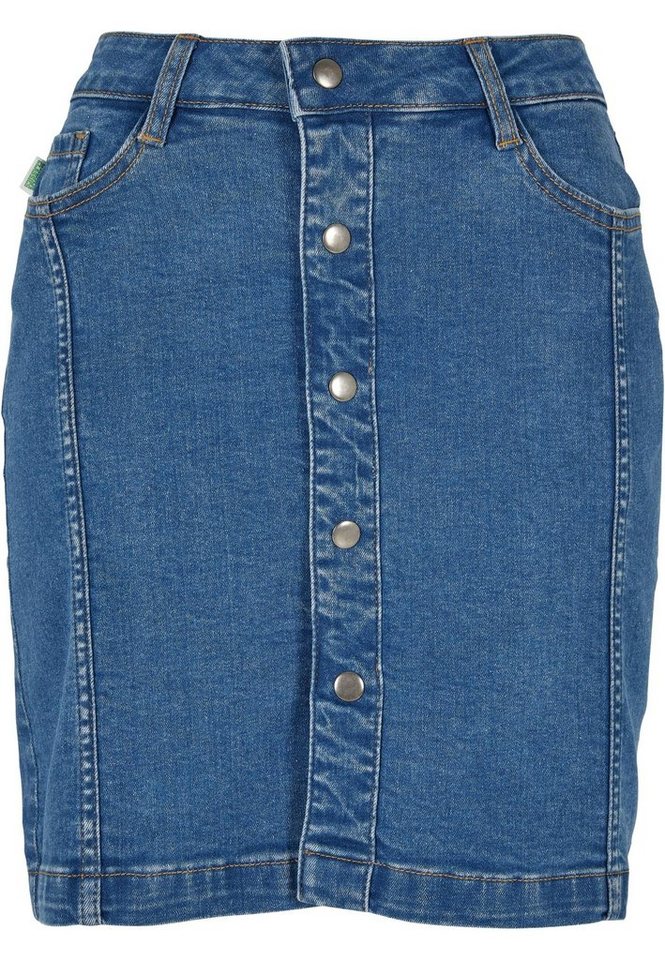 URBAN CLASSICS Sommerrock Urban Classics Damen Ladies Organic Stretch Button Denim Skirt (1-tlg) von URBAN CLASSICS