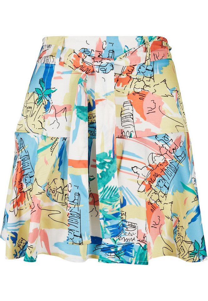URBAN CLASSICS Sommerrock Urban Classics Damen Ladies AOP Satin Mini Skirt (1-tlg) von URBAN CLASSICS