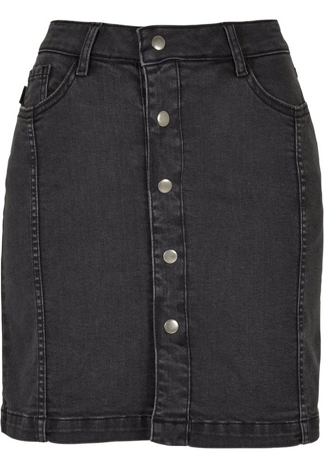 URBAN CLASSICS Sommerrock Urban Classics Damen Ladies Organic Stretch Button Denim Skirt (1-tlg) von URBAN CLASSICS