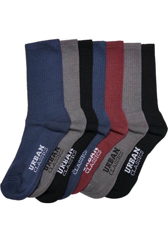 URBAN CLASSICS Sportsocken Urban Classics Herren Logo Sport Socks 7-Pack (7er-Pack) mit Logoschrifftzug von URBAN CLASSICS