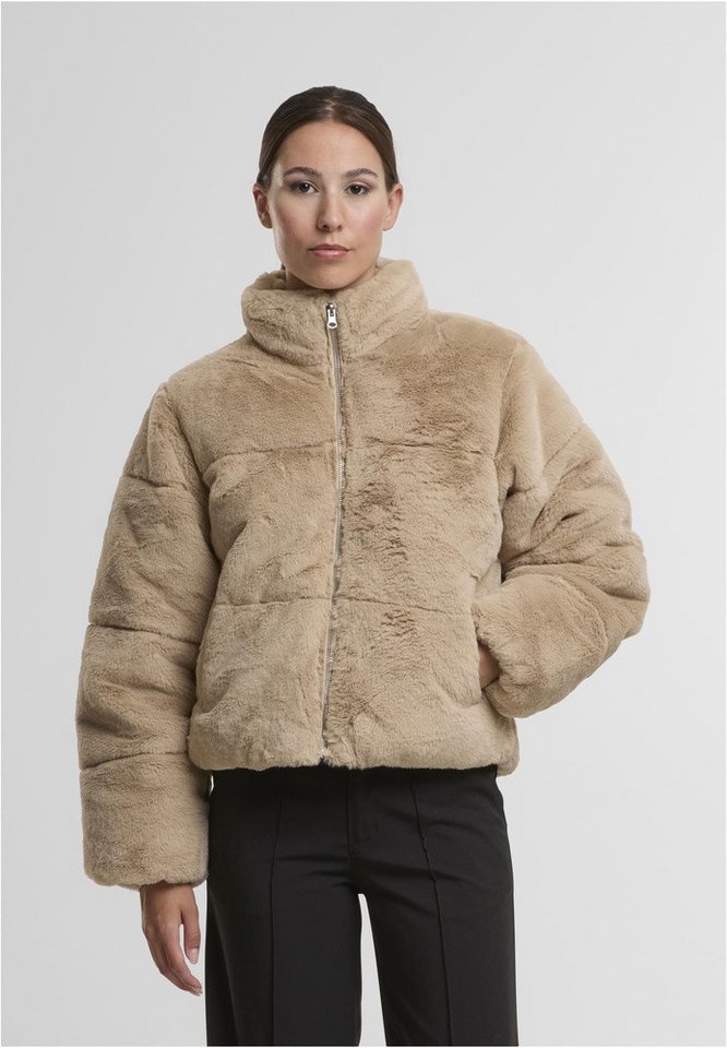 URBAN CLASSICS Steppjacke Ladies Short Faux Fur Puffer Jacket von URBAN CLASSICS