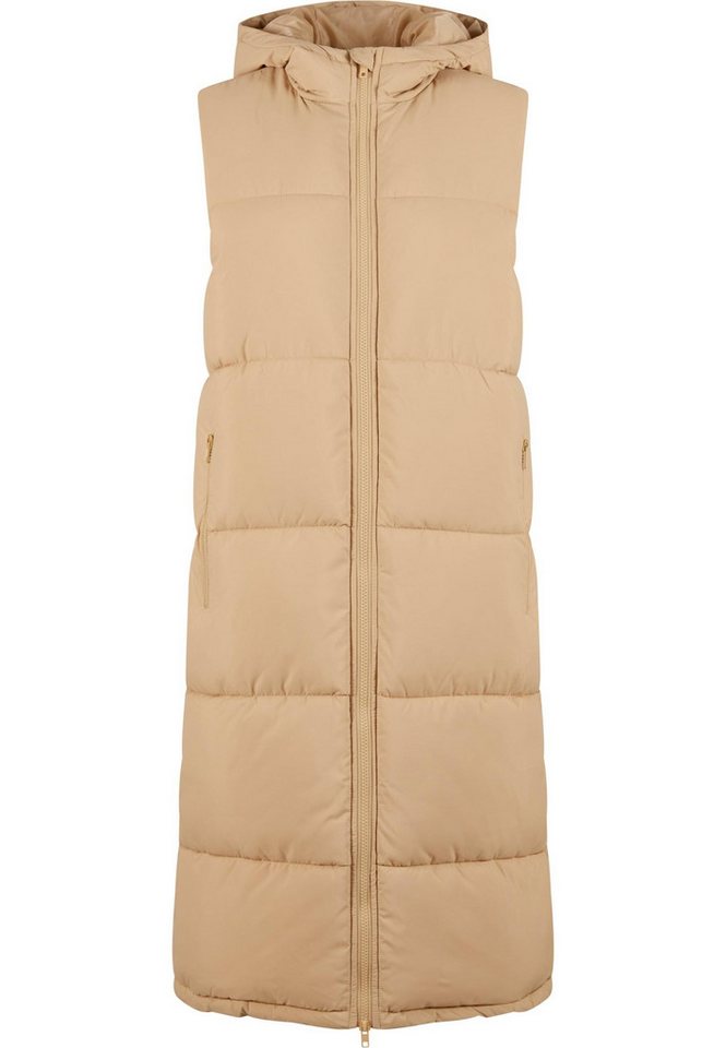 URBAN CLASSICS Steppweste Urban Classics Ladies Long Hooded Puffer Vest von URBAN CLASSICS
