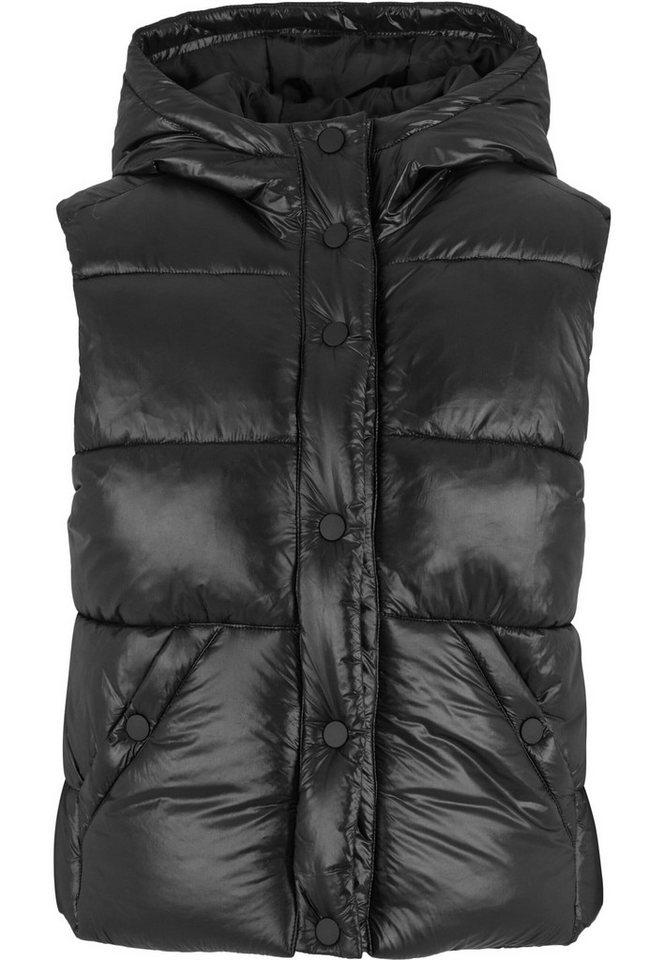 URBAN CLASSICS Steppweste Urban Classics Ladies Recycled Shiny Puffer Vest with Hood von URBAN CLASSICS