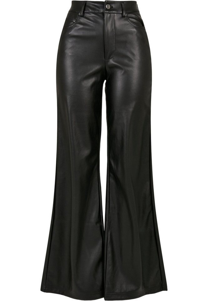 URBAN CLASSICS Stoffhose Urban Classics Damen Ladies Faux Leather Wide Leg Pants (1-tlg) von URBAN CLASSICS