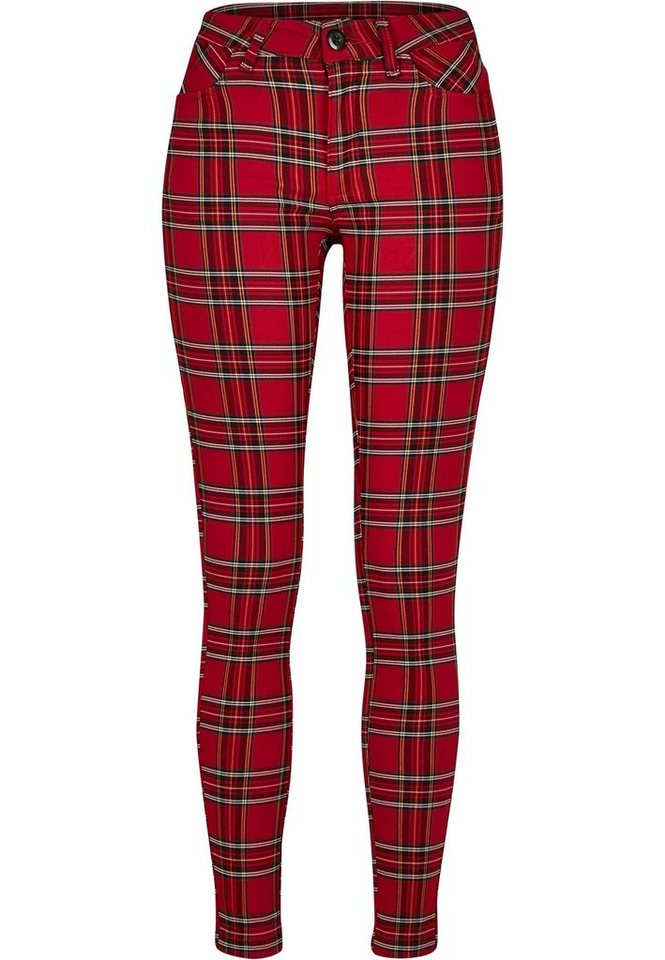 URBAN CLASSICS Stoffhose Urban Classics Damen Ladies Skinny Tartan Pants (1-tlg) von URBAN CLASSICS