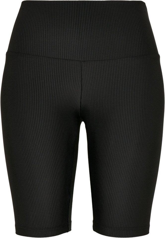 URBAN CLASSICS Stoffhose Urban Classics Damen Ladies High Waist Shiny Rib Cycle Shorts (1-tlg) von URBAN CLASSICS
