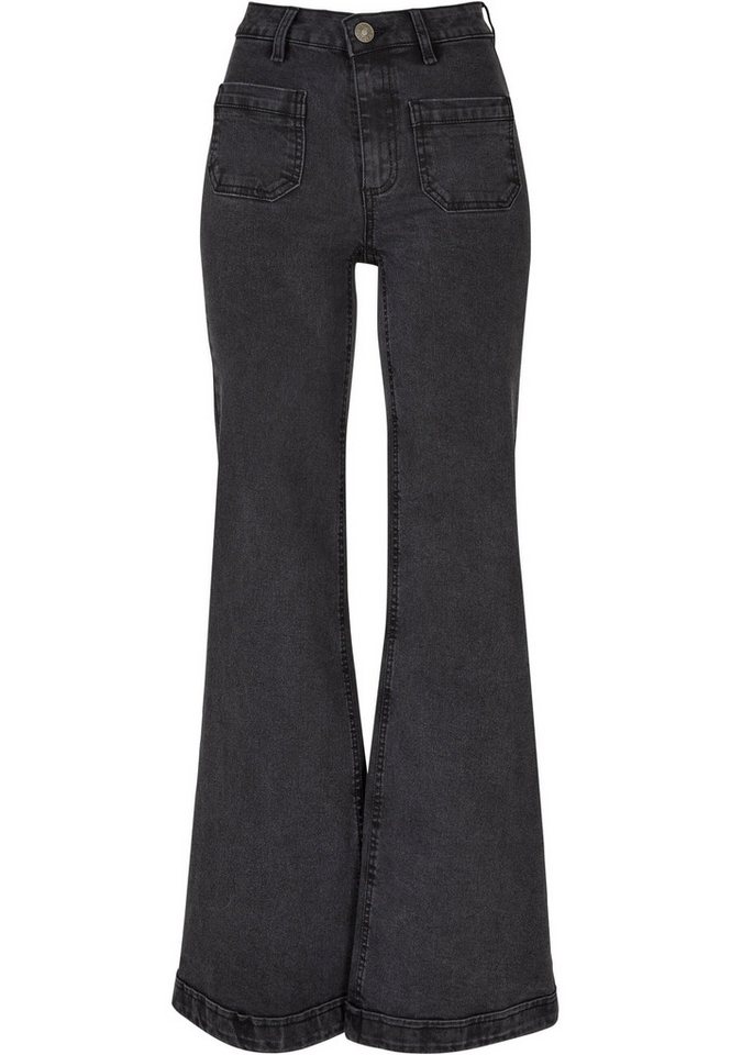 URBAN CLASSICS Stoffhose Urban Classics Damen Ladies Vintage Flared Denim Pants (1-tlg) von URBAN CLASSICS