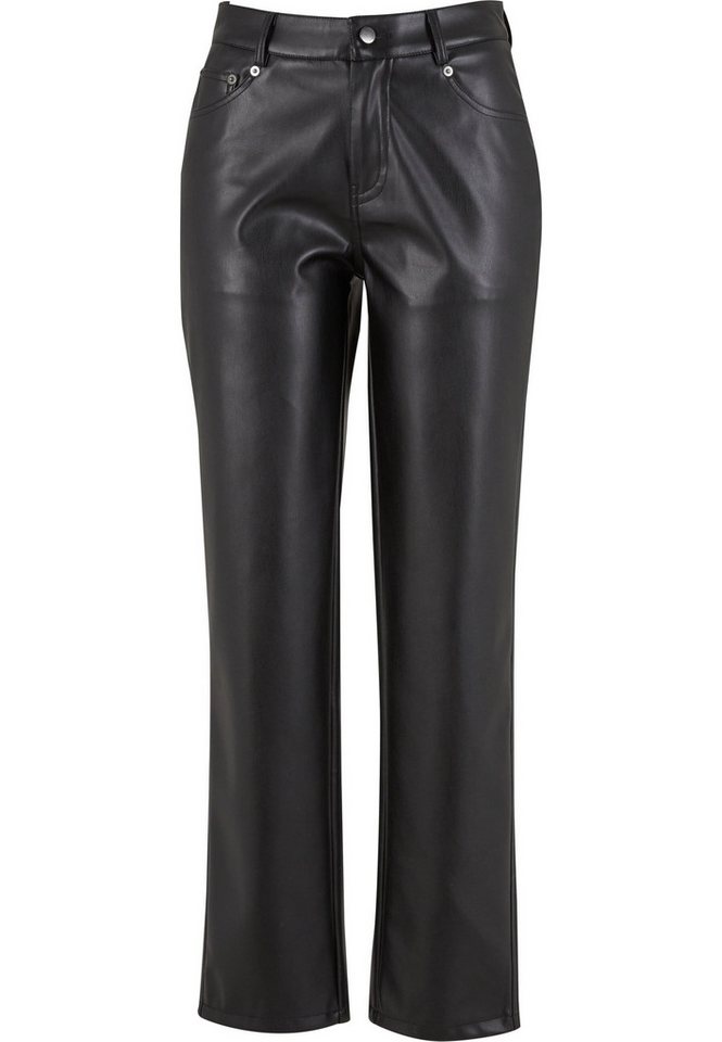 URBAN CLASSICS Stoffhose Urban Classics Ladies Straight Leg Synthetic Leather Pants (1-tlg) von URBAN CLASSICS
