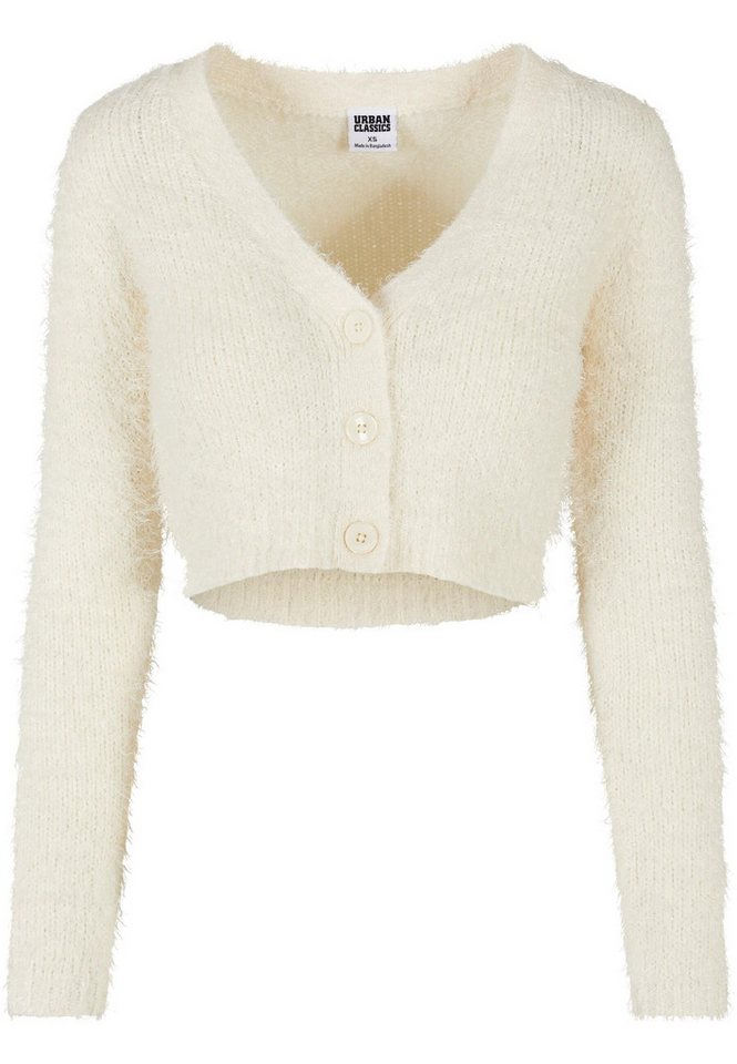 URBAN CLASSICS Strickjacke Urban Classics Damen Ladies Cropped Feather Cardigan (1-tlg) von URBAN CLASSICS