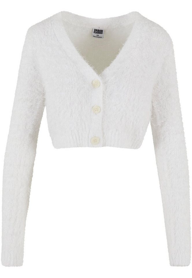 URBAN CLASSICS Strickjacke Urban Classics Damen Ladies Cropped Feather Cardigan (1-tlg) von URBAN CLASSICS