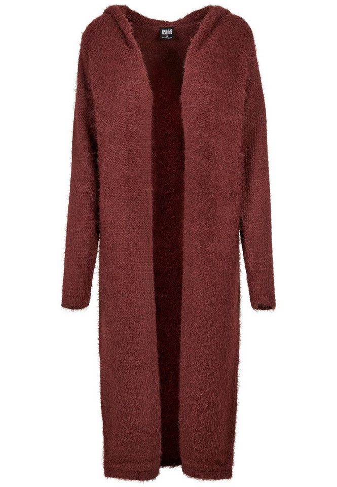 URBAN CLASSICS Strickjacke Urban Classics Damen Ladies Hooded Feather Cardigan (1-tlg) von URBAN CLASSICS
