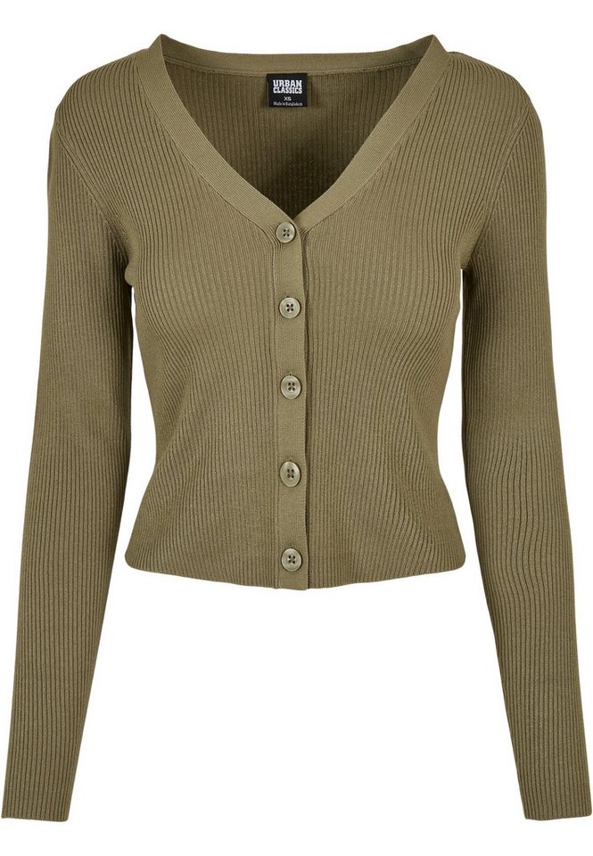 URBAN CLASSICS Strickjacke Urban Classics Damen Ladies Short Rib Knit Cardigan (1-tlg) von URBAN CLASSICS