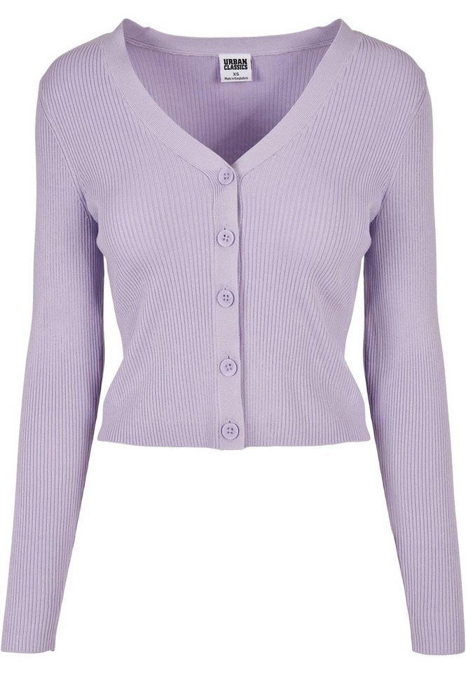 URBAN CLASSICS Strickjacke Urban Classics Damen Ladies Short Rib Knit Cardigan (1-tlg) von URBAN CLASSICS