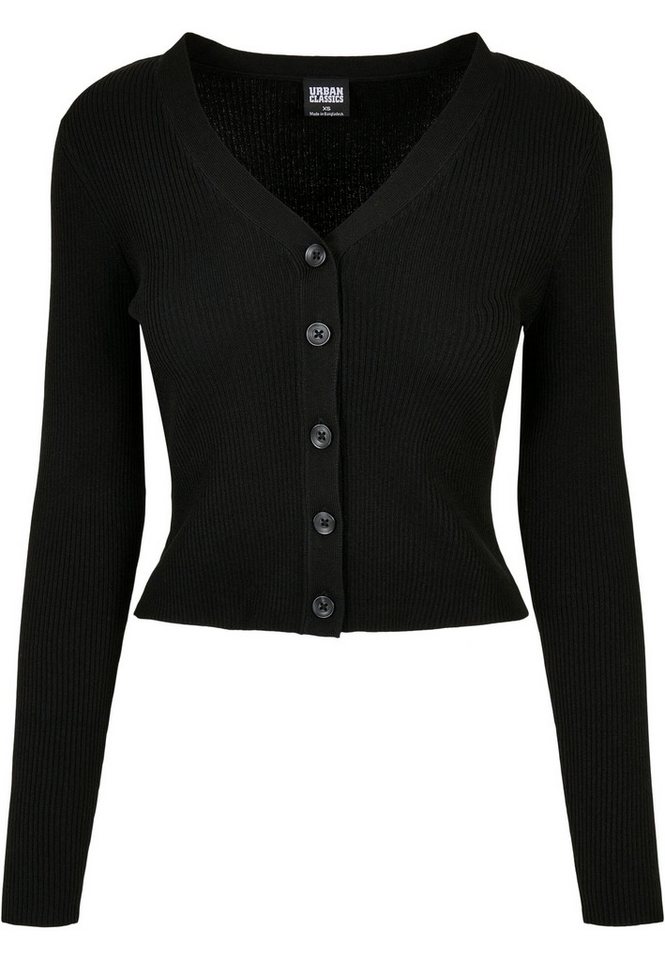URBAN CLASSICS Strickjacke Urban Classics Damen Ladies Short Rib Knit Cardigan (1-tlg) von URBAN CLASSICS