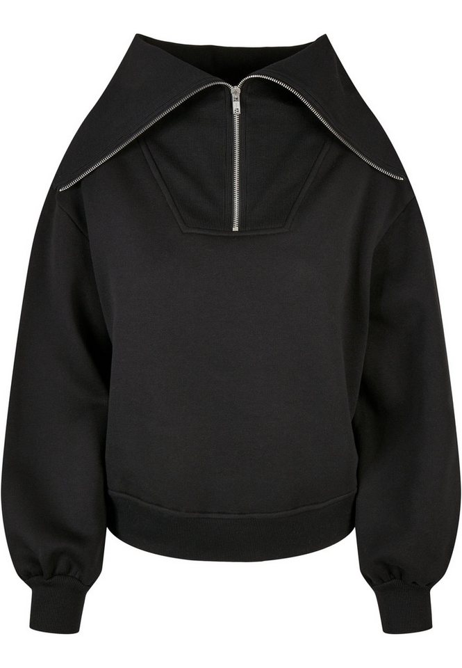 URBAN CLASSICS Sweater Urban Classics Damen Ladies Oversized High Neck Troyer Crew (1-tlg) von URBAN CLASSICS