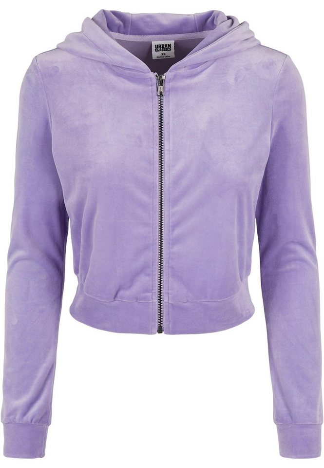 URBAN CLASSICS Sweatjacke Urban Classics Damen Ladies Short Velvet Zip Hoody (1-tlg) von URBAN CLASSICS