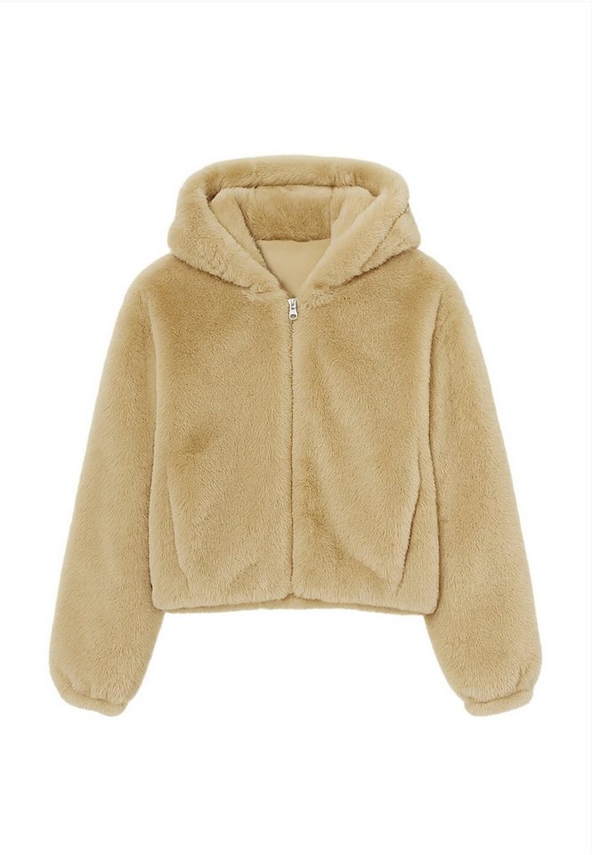 URBAN CLASSICS Sweatjacke Urban Classics Ladies Full Zip Faux Fur Hoodie von URBAN CLASSICS