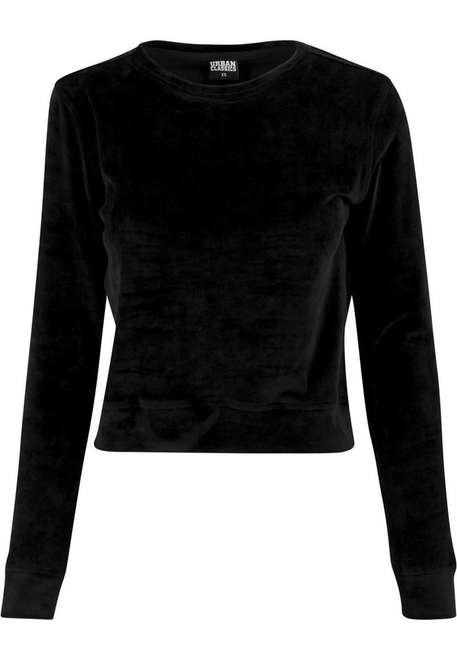 URBAN CLASSICS Sweatshirt Urban Classics Damen Ladies Short Velvet Crew (1-tlg) von URBAN CLASSICS